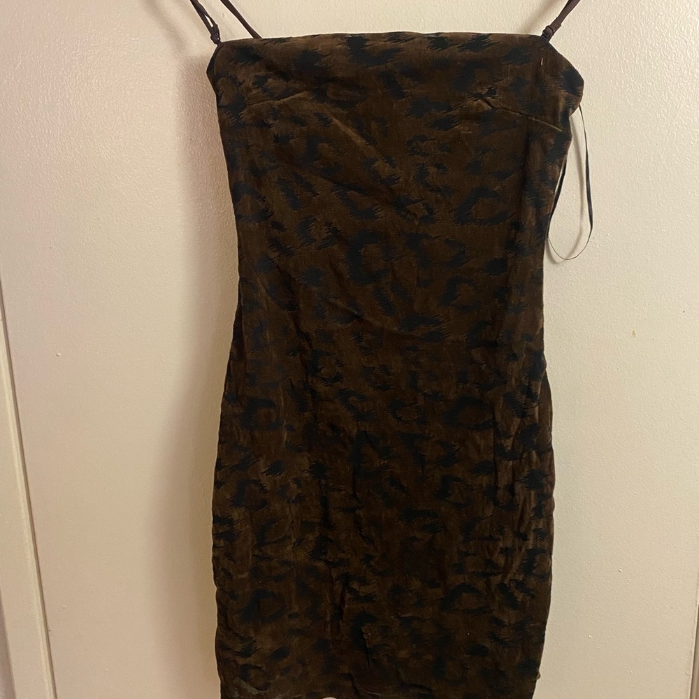 Elegant Brown and Black Women's Dress